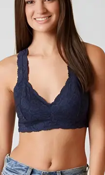 Free People Intimately Coquette Galloon Racerback Lace Bralette Crop Top Size‎ S