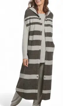 Soft Surroundings Glacier Canyon Excalibur gray Stripe Poncho vest scandi girl