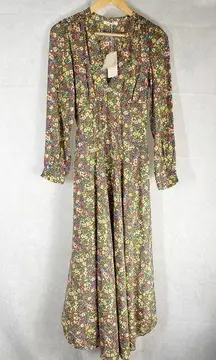 Doen Charleston Midi  Dress Size Small Green Valley Floral