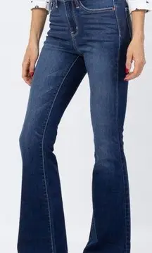 Judy Blue NWT  Hi-Rise Hem Trouser Flares Dark Wash Denim Jeans Size 30 | 10 NWT