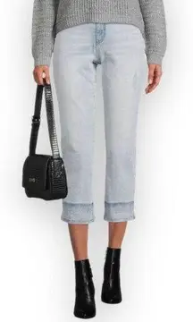 High Rise Straight Crop Jeans Light Wash