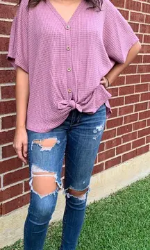 Mauve Waffleknit Top M