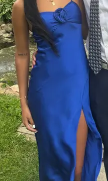 Blue Silk Midi Dress Dillard