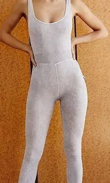 Free People NEW! $98  Movement Size Size XS/S Good Karma Onesie Ice Gray