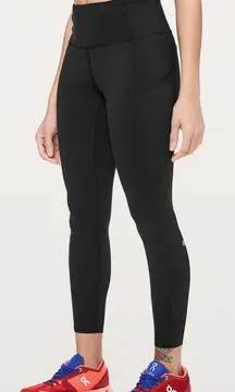 Lululemon Fast & Free 7/8 Tight II *Non-Reflective Nulux 25" Black