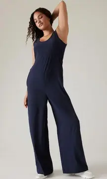 Athleta NWT  Passenger Jumpsuit navy blue color Size Small