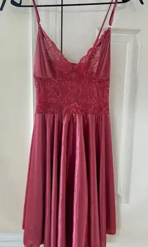 Mauve Pink Lace Skater Skirt Lingerie Nighty Slip Whimsygoth Fairy