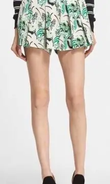 Veronica Beard Palm Garden Print Pleated Skort