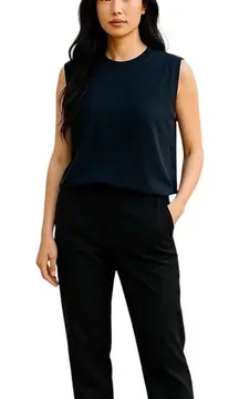 Eddie Bauer Vintage Crewneck Sweater Vest Navy Blue Size XXL Preppy Academia