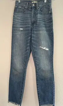 Madewell Blue Frayed Hem Rigid Skinny Jeans‎ Women’s 25 Casual Western Country