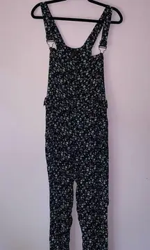 Imaginary Voyage S Overalls Rayon Knit Boho Floral Pants Jumpsuit Pockets