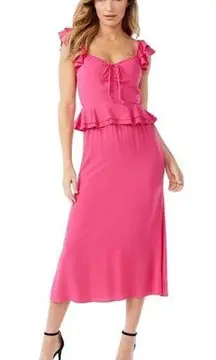 NEW  Women's Ruffle Sweetheart Midi Dress Size Large NWT