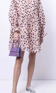 STINE GOYA Ivana Long Sleeve Organza Pink and black Dress