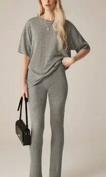 J.Crew Spring Street ribbed featherweight cashmere flare pant