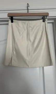 ivory pleather skirt