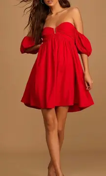 Red Off The Shoulder Dress