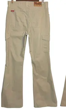 Vintage MUDD Y2K 90s Super Flare‎ Bell Bottom Khaki Cargo Pants Size 13