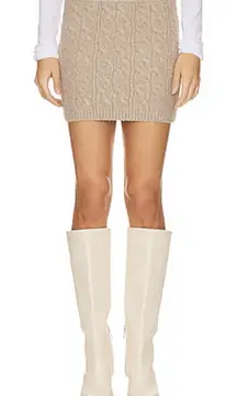Revolve Ari Mini Skirt in Camel STITCHES & STRIPES Cable Knit Size Small