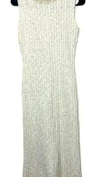 Vintage Jane Cream Sleeveless Turtleneck Maxi Sweater Dress‎ M