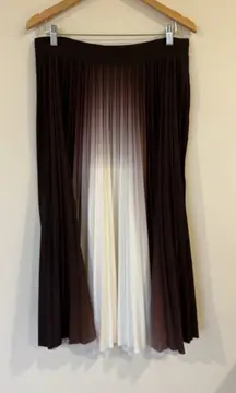 Reiss Women's Emiliana Ombre Pleated Midi Skirt SZ 12 Chocolate Statement Boho