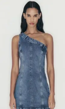 Zara  denim One-Sleeve dress