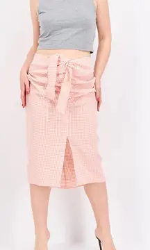 Mango gingham plaid midi skirt  Size Small