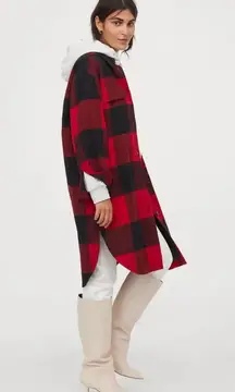 H&M Oversized Knee Length Plaid buffalo Shacket NWT