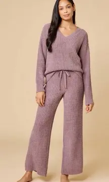 Softies Solid Marshmallow V-Neck With Long Pant Size Large