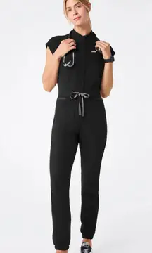 NWT Figs Rafaela Cargo Scrub Jumpsuit XL Black Technical Collection Jogger