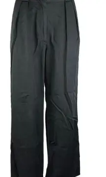 Whimsy + Row Black High Rise Pleated Cropped Wide Leg Dress Pants Size 0