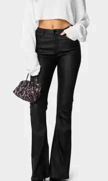 Edikted Black Leather Pants Flare