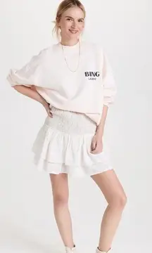 Madewell Smocked Pull On Gauze Tiered Mini Skirt Lighthouse Ivory