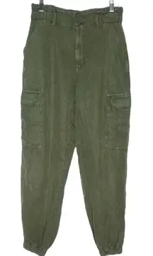 American Eagle Women’s Cargo Pants Army Green‎ Paper Bag Waist Size 6 Short