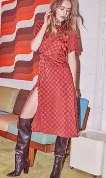 Astr The Label Ebony Dress Midi Flutter Sleeve size XS Polka Dot