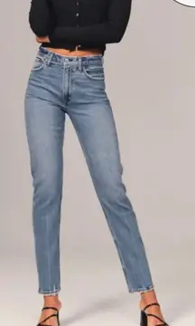 Abercrombie Fitch Jeans Womens Size 27 4 Short Blue The Mom High Rise Curve Love