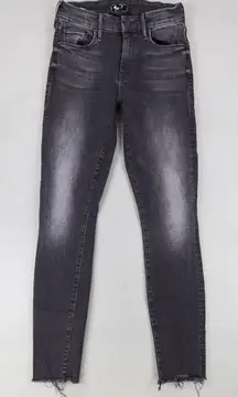 Mother‎ Jeans Womens 24 Gray The Looker Ankle Fray Night Hawk Casual Made USA