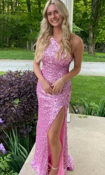 Prom Gown Pink Sequin