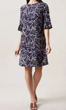 Hobbs London | Tilda Dress Size 2 Floral Viscose Fluted Cap Sleeves