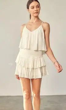 Cream Ruffle Romper