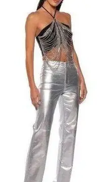 Metallic Silver Pants