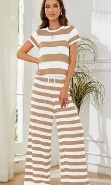 Striped Knit Two Piece Set 