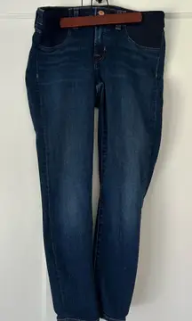 J Brand Dark Wash Maternity Skinny Ankle Jeans Side Panel Size 28 Petite