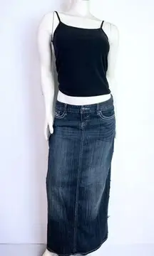 Maurice's Y2K  Back Slit Jean Denim Maxi Skirt