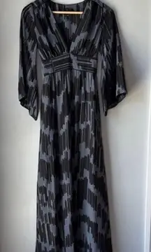 Corey Lynn Calter Anthropologie Geometric Silk Kimono Maxi Dress