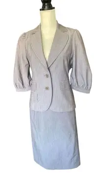 BCBGMaxAzria Gray Skirt Suit Set Size S Office Corpcore Boardroom Chic
