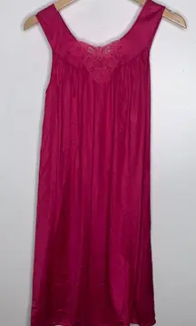 vintage lorraine nylon‎ nightgown Medium Pink Sleeveless Midi CP80