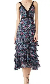 SALONI Blue Jewel Rosette Lana Dress Size 4 US $795