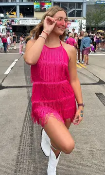 Pink Fringe Romper