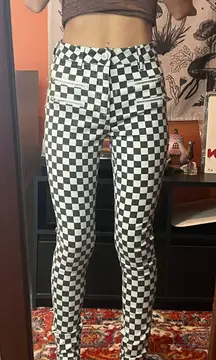 Checkered High Waisted Jeans