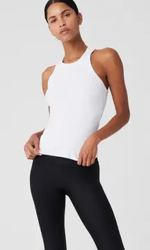 Alo Yoga RIBBED DEVOTED TANK white Small NWT